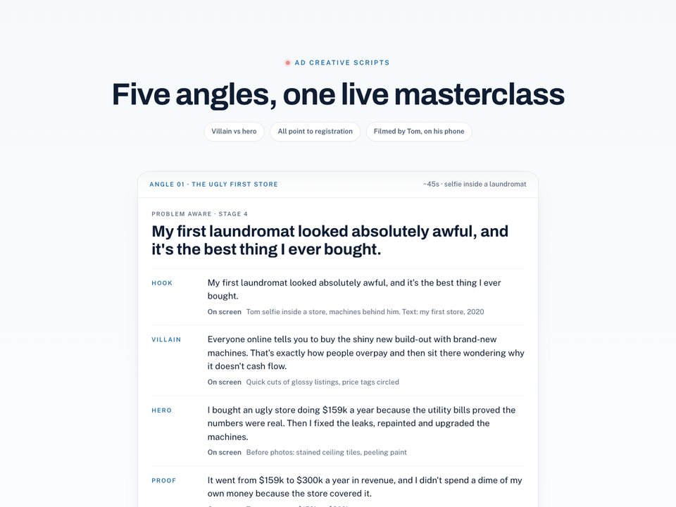 Ad creative scripts preview